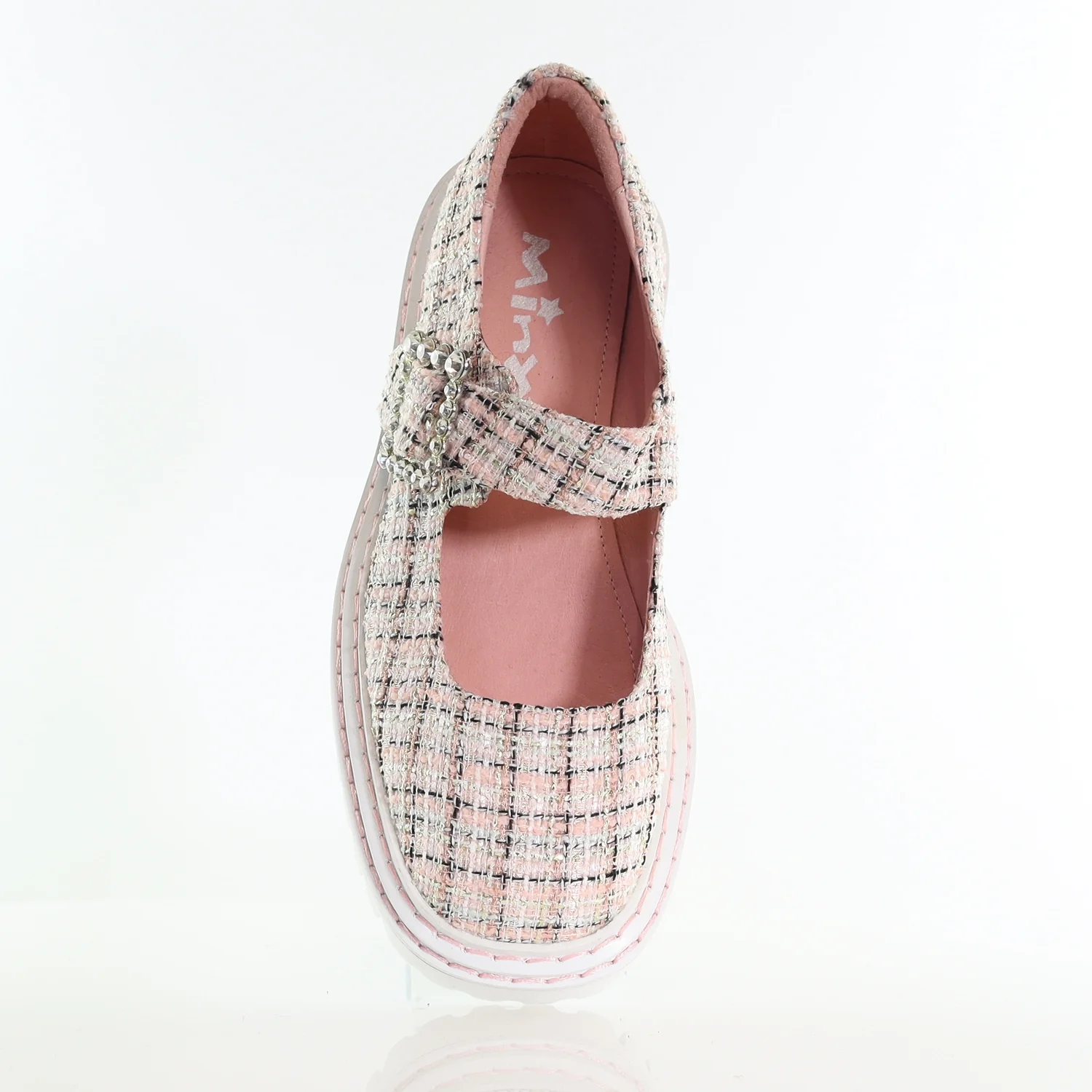 37 SAMPLE - SQUARE CAMEO/PALE PINK TWEED SPARKLE BUCKLE - Image 2
