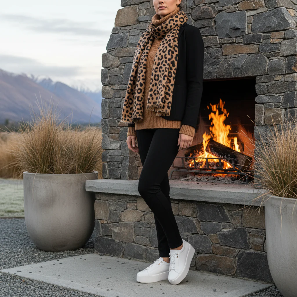 Kerri - Leather platform slip on sneaker - Image 3