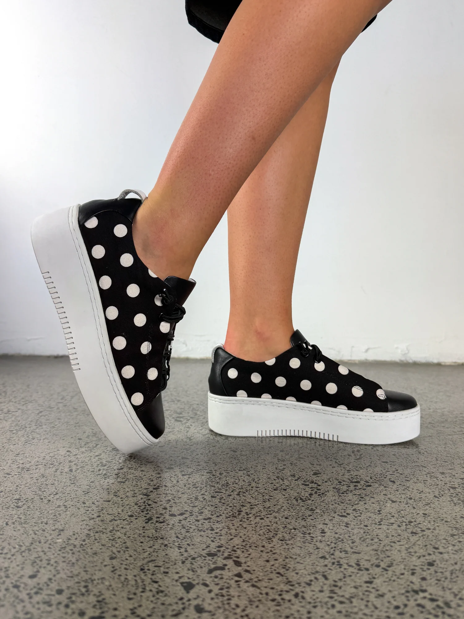 Kerri - Leather and Fabric Platform Sneaker - Image 4